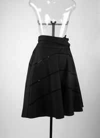Belted effect skirt - Black intense