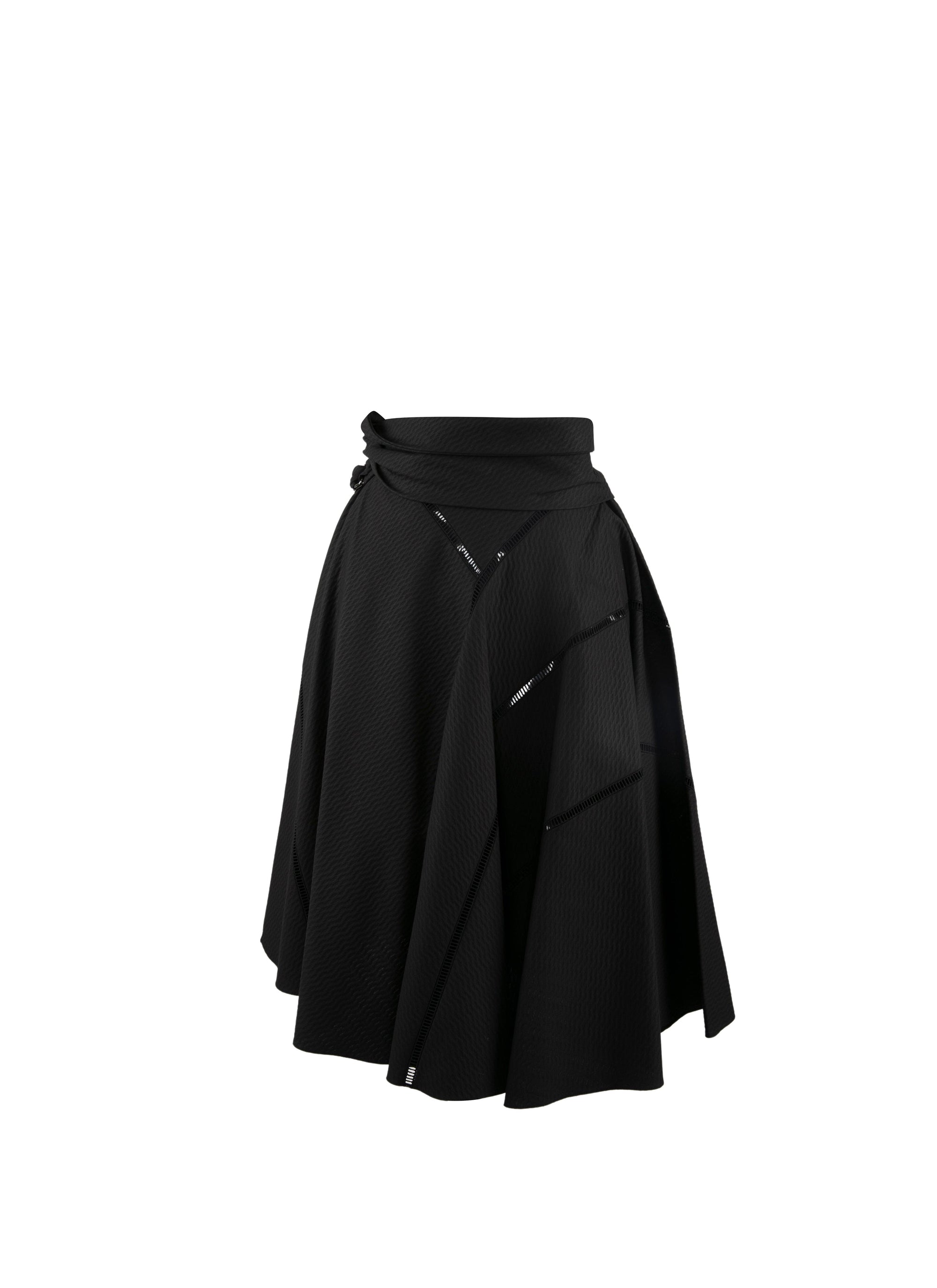 Belted effect skirt - Black intense