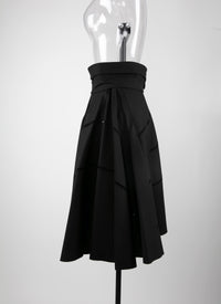 Belted effect skirt - Black intense