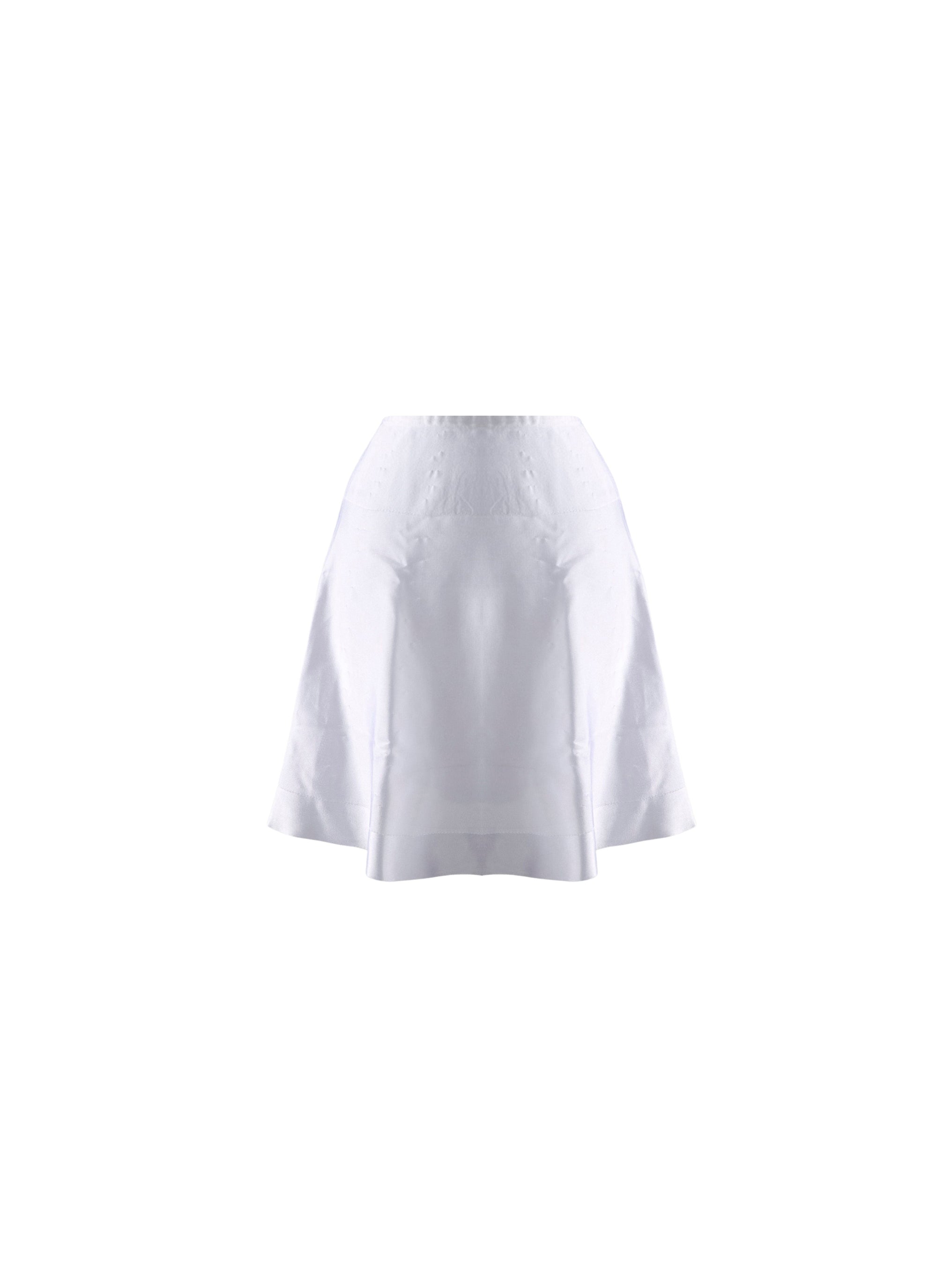 Sheer plain short skirt - White