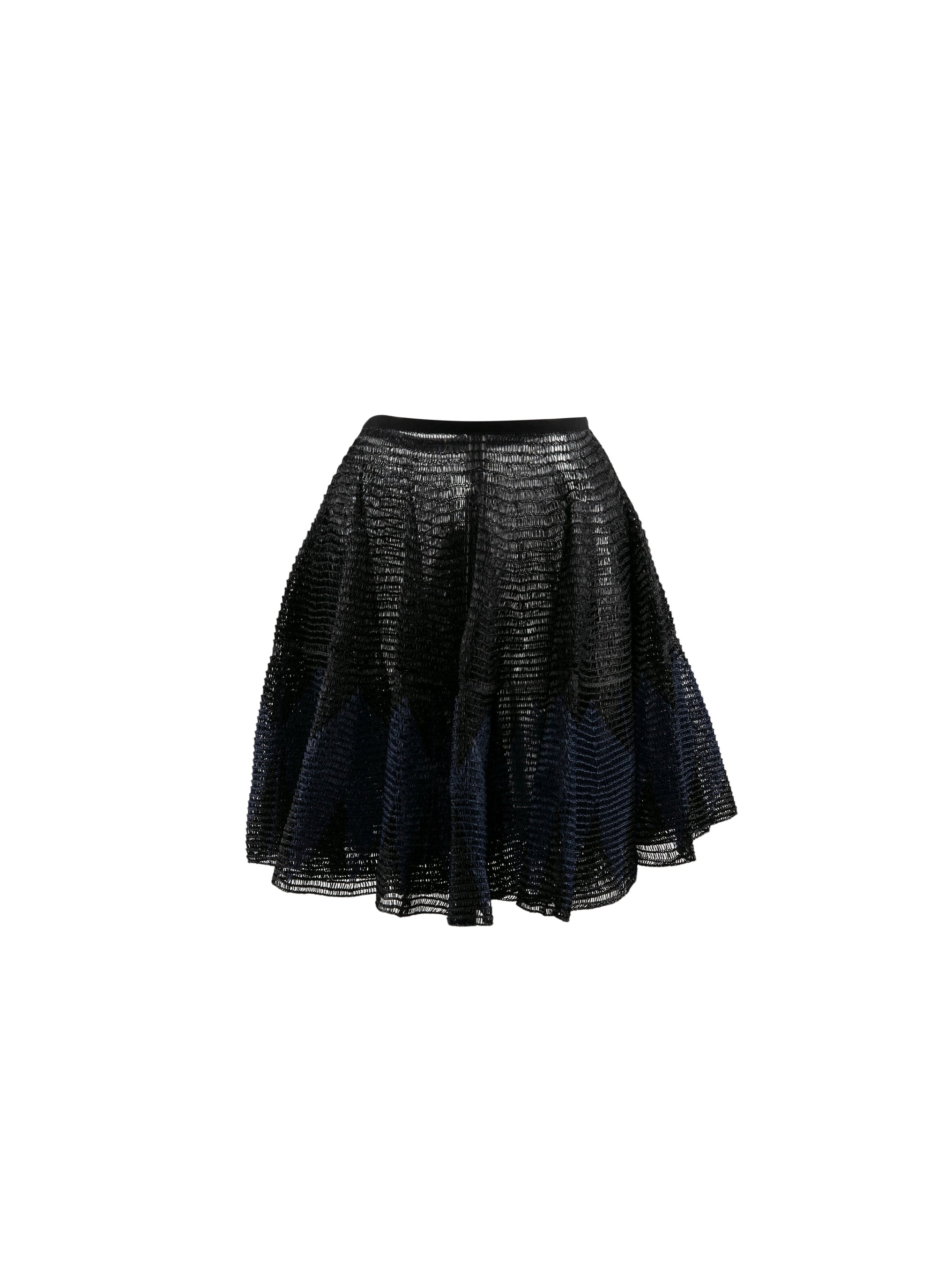 Fully sheer skater skirt - Black & Brilliant Blue