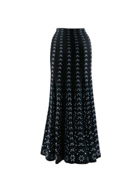 Long flared skirt - Blue & White