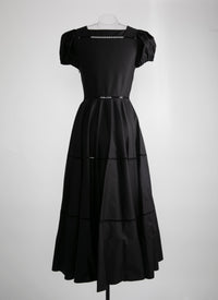 Puff sleeve dress - Black intense