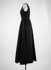 Sleeveless maxi dress - Black intense