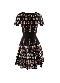 Short flared patterned dress - Brown