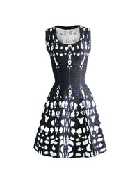 Robe sans manches à motif guépard en maille - Bleu