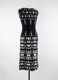 Sleeveless patterned dress - Blue