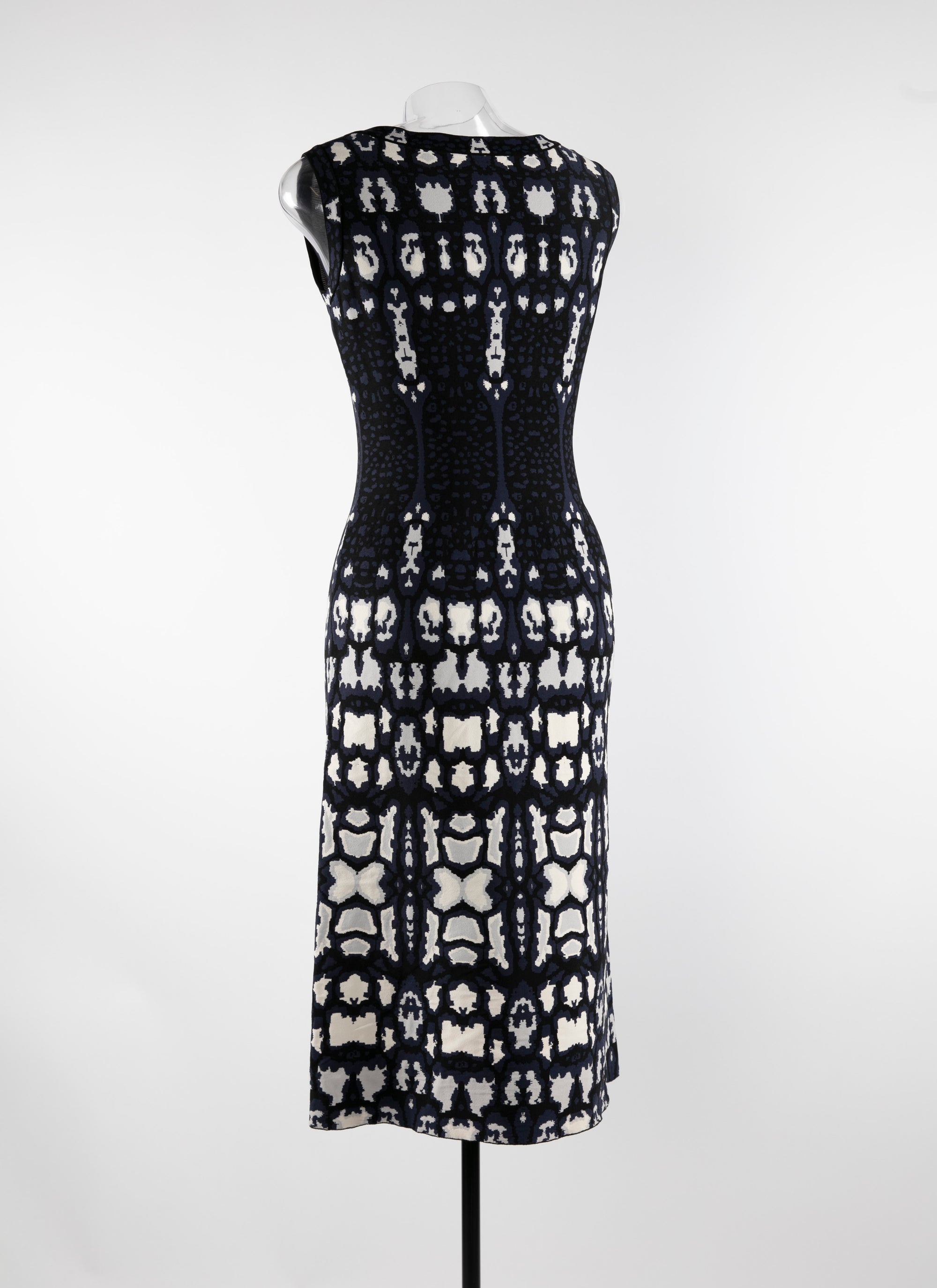 Sleeveless patterned dress - Blue