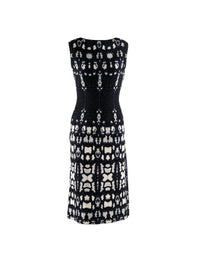 Sleeveless patterned dress - Blue