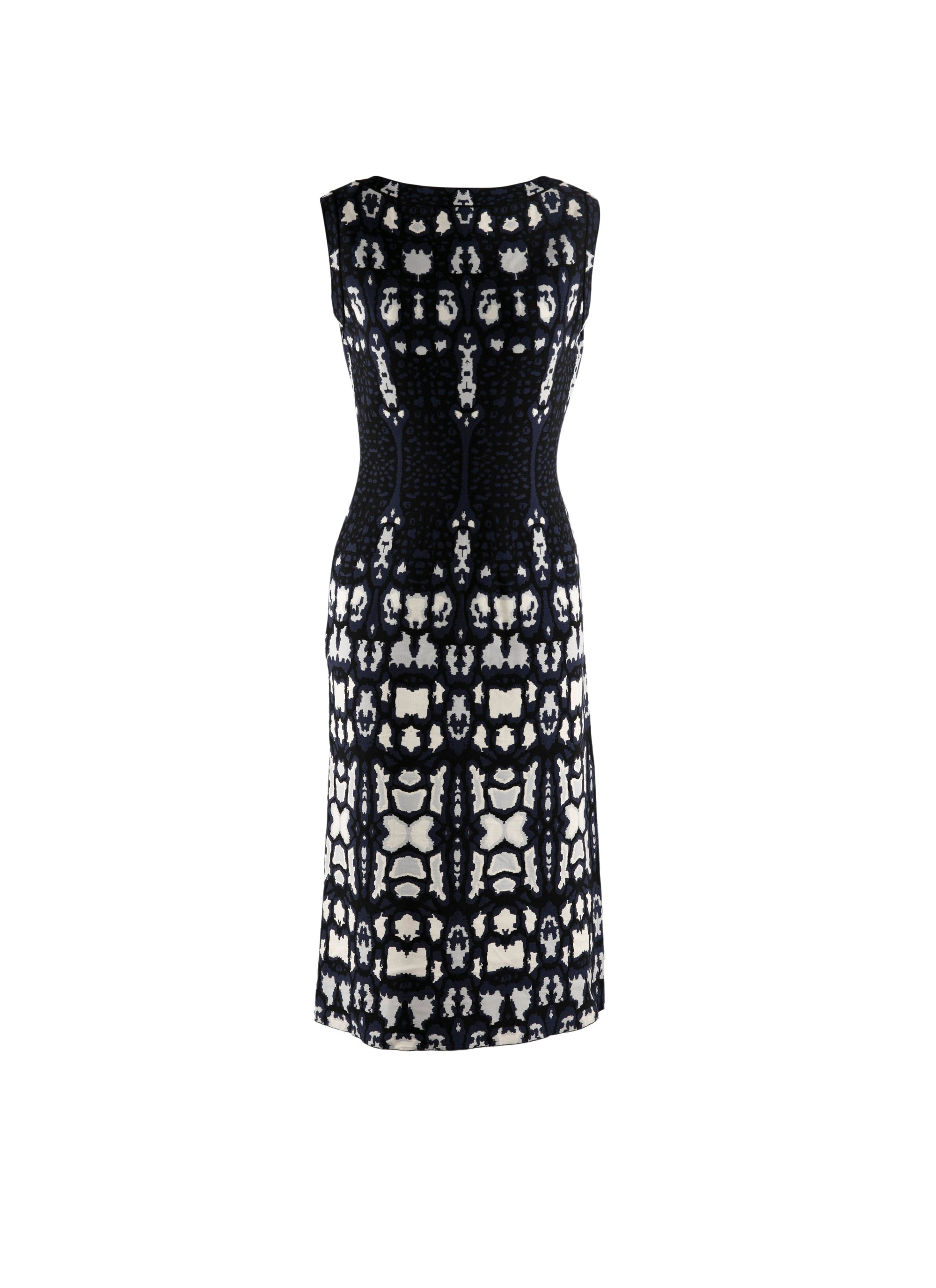 Sleeveless patterned dress - Blue