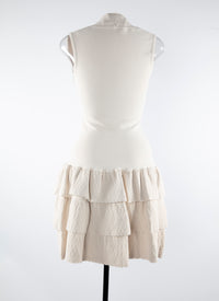 Ruffle sleeveless dress - Off White