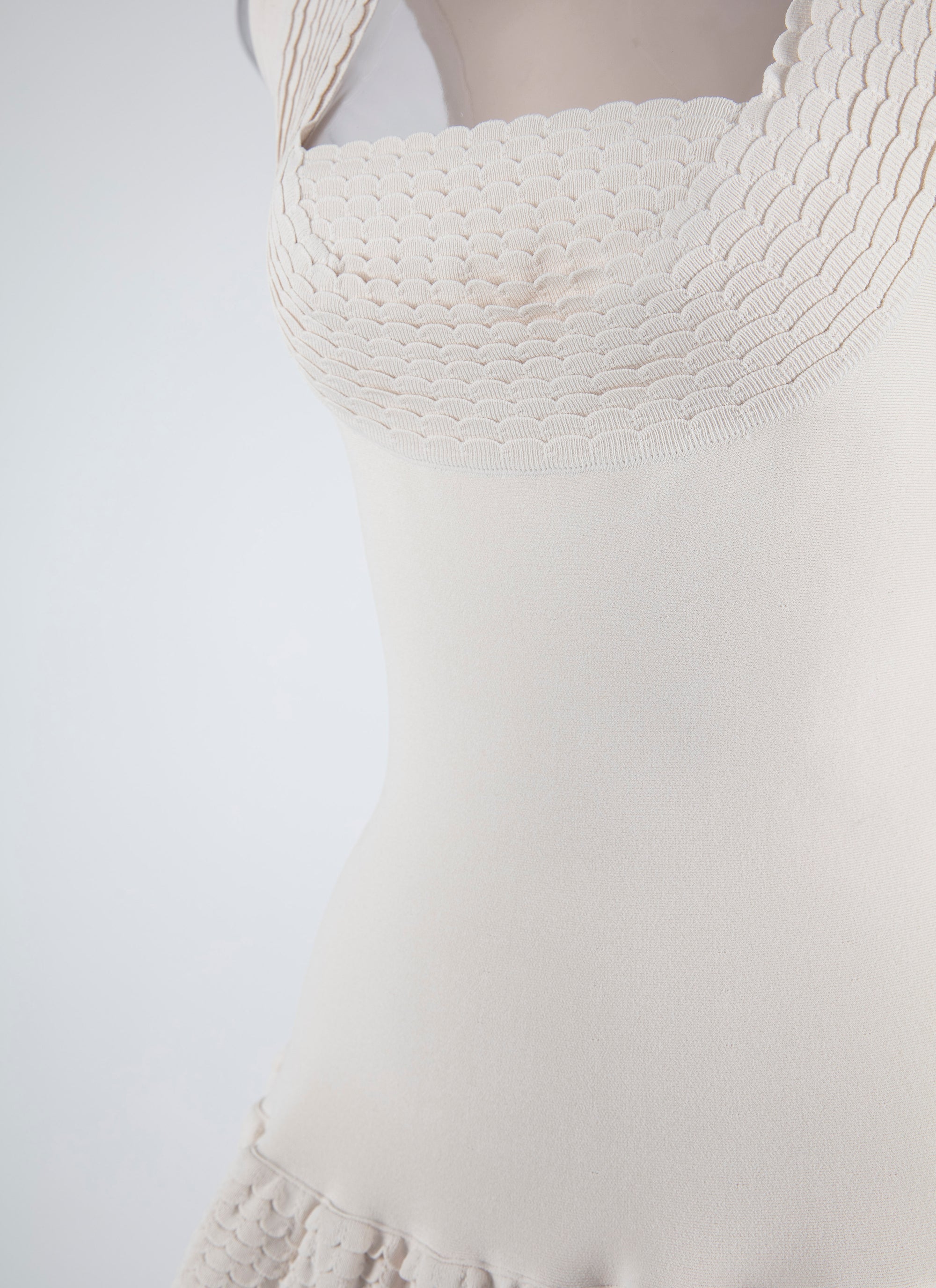 Ruffle sleeveless dress - Off White