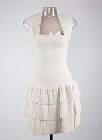 Ruffle sleeveless dress - Off White