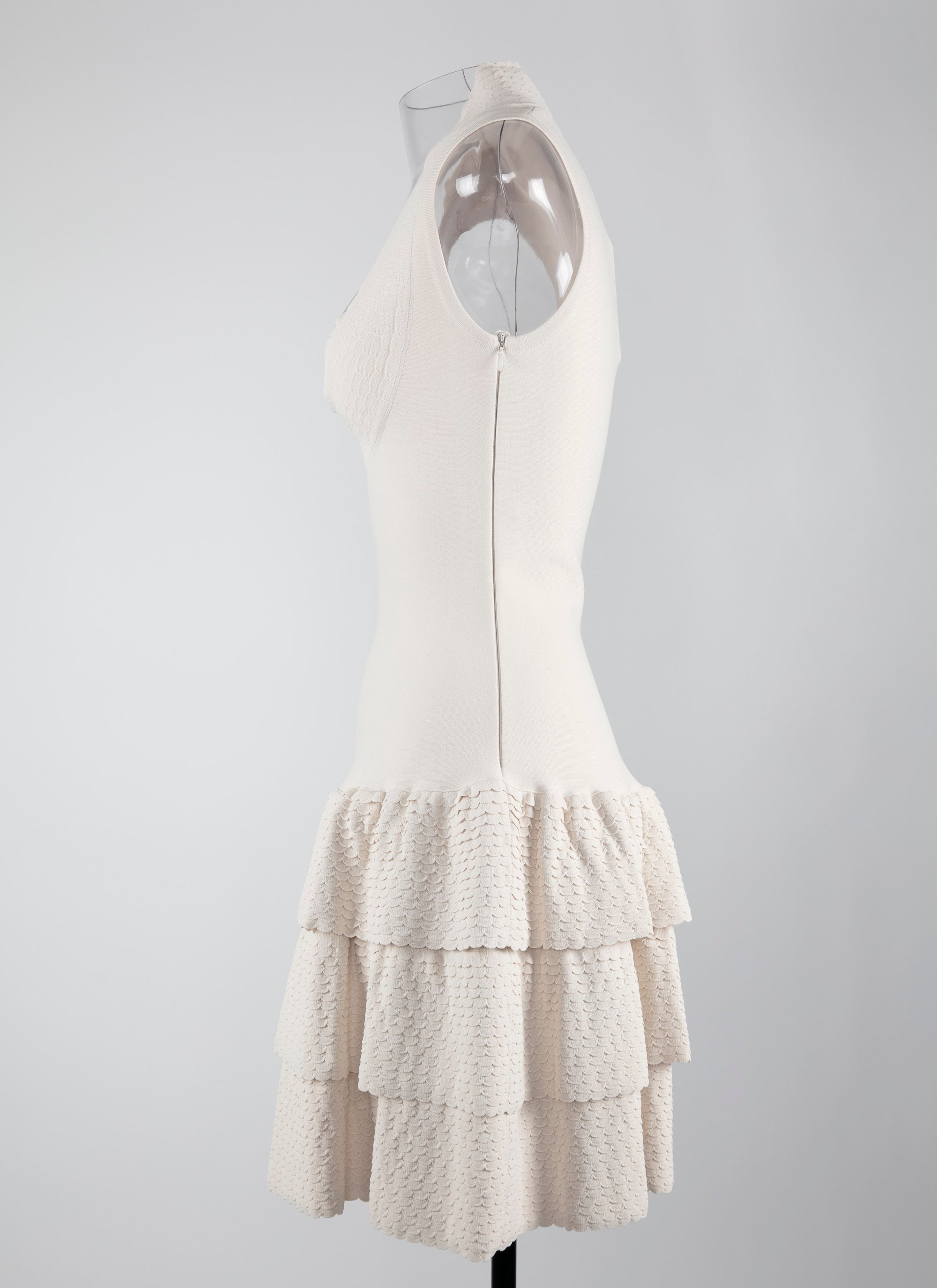 Ruffle sleeveless dress - Off White
