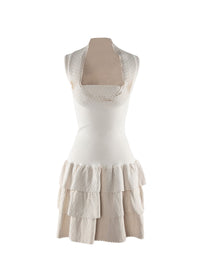Ruffle sleeveless dress - Off White