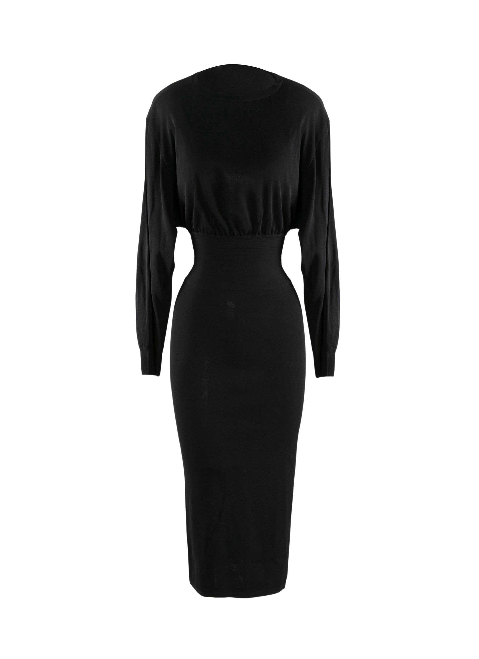 Long sleeve dress - Charcoal Black