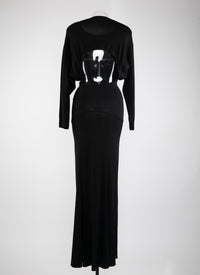 Iconic long-sleeved dress - Black intense