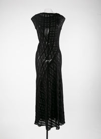 Long dress with short sleeves - Black intense