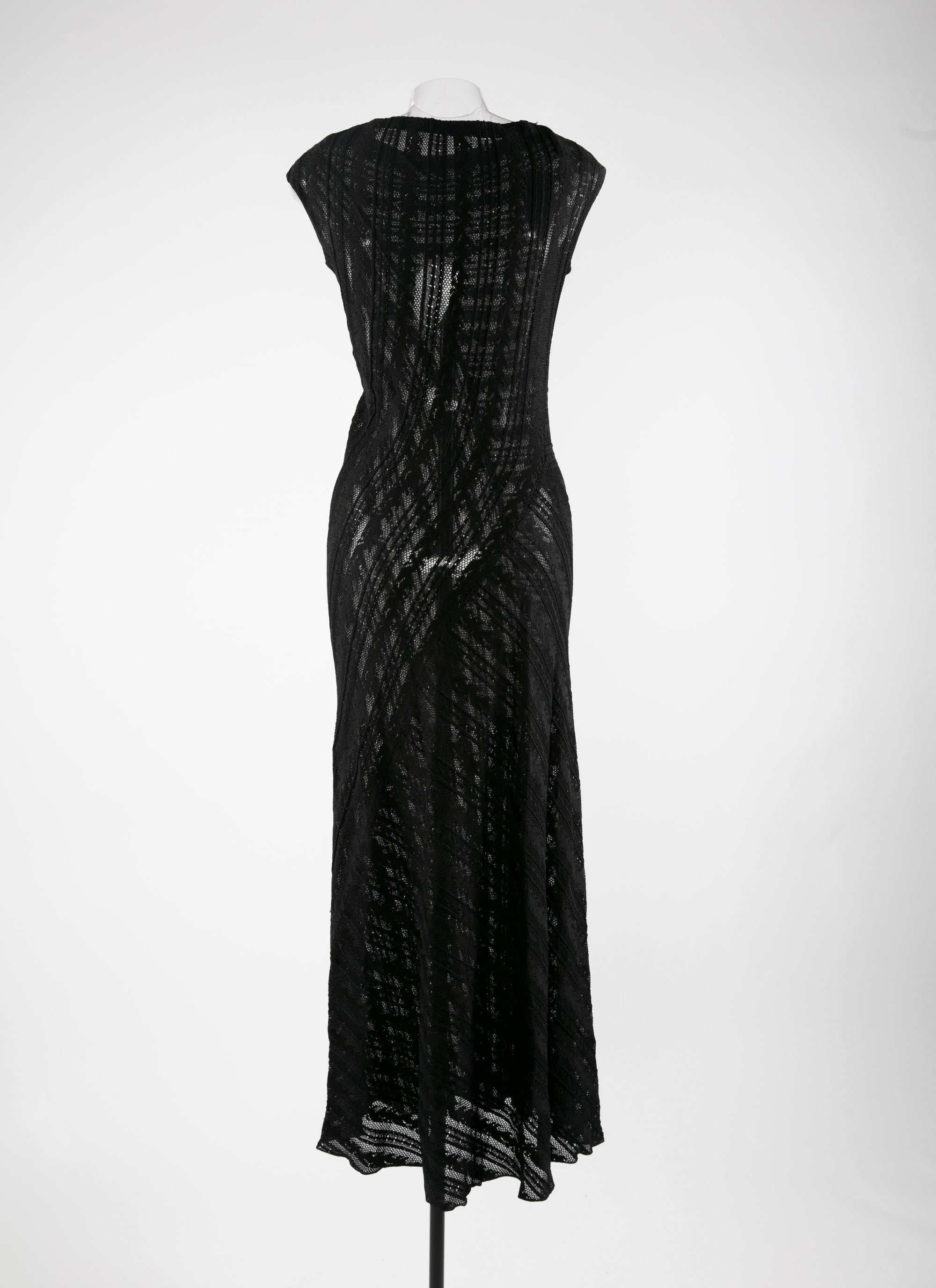 Long dress with short sleeves - Black intense