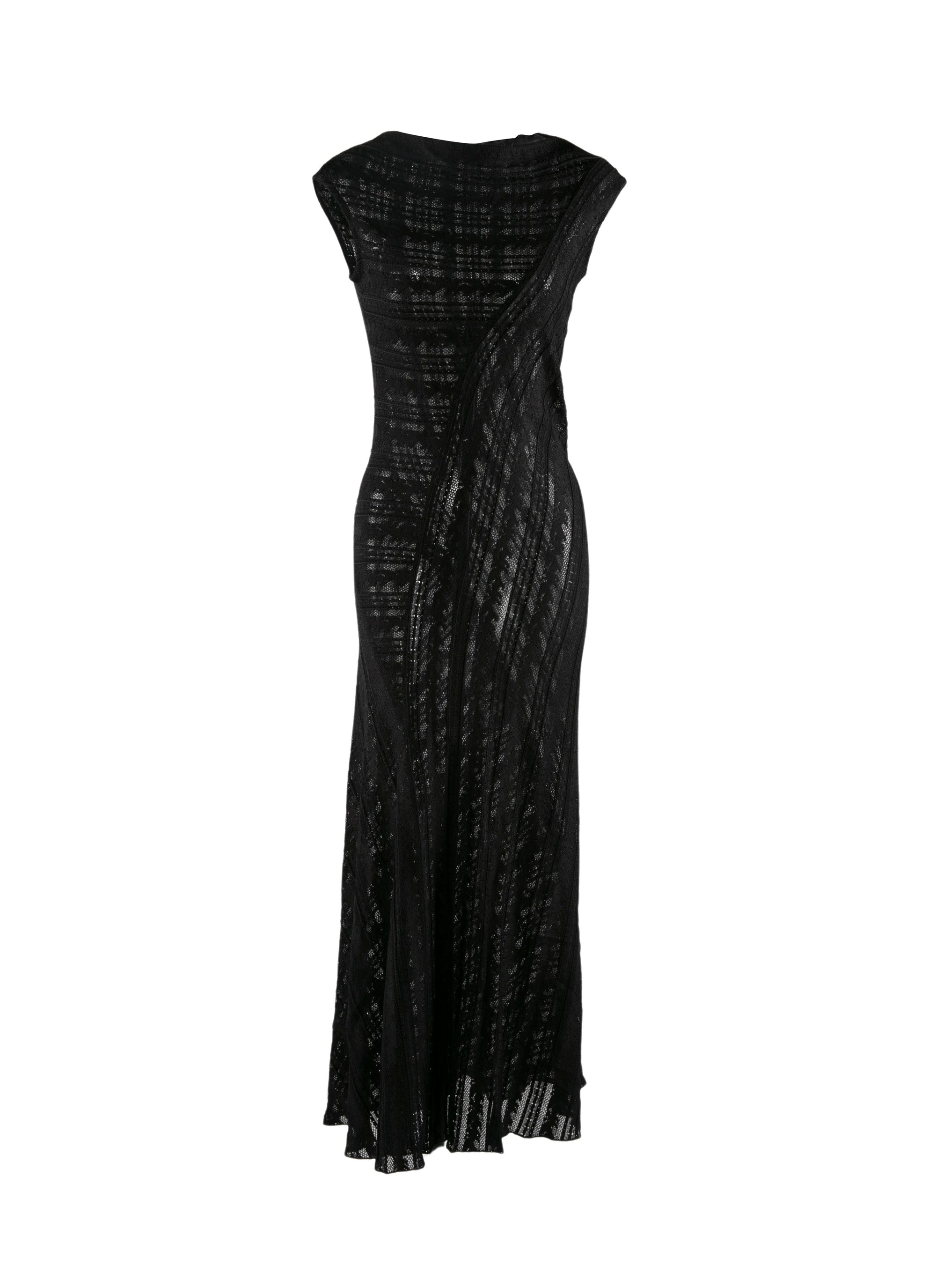 Long dress with short sleeves - Black intense