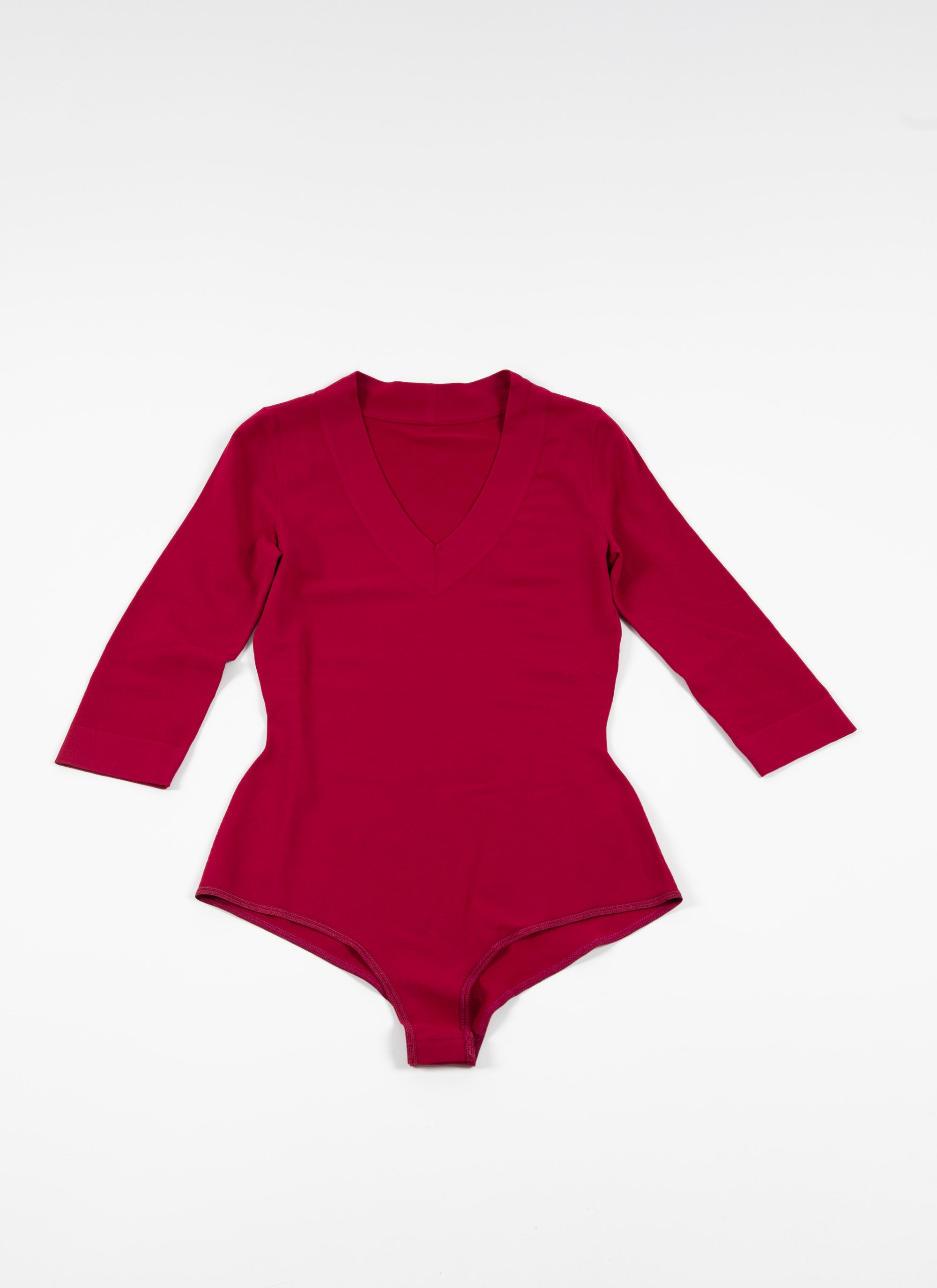 3/4 sleeve v-neck bodysuit - Magenta
