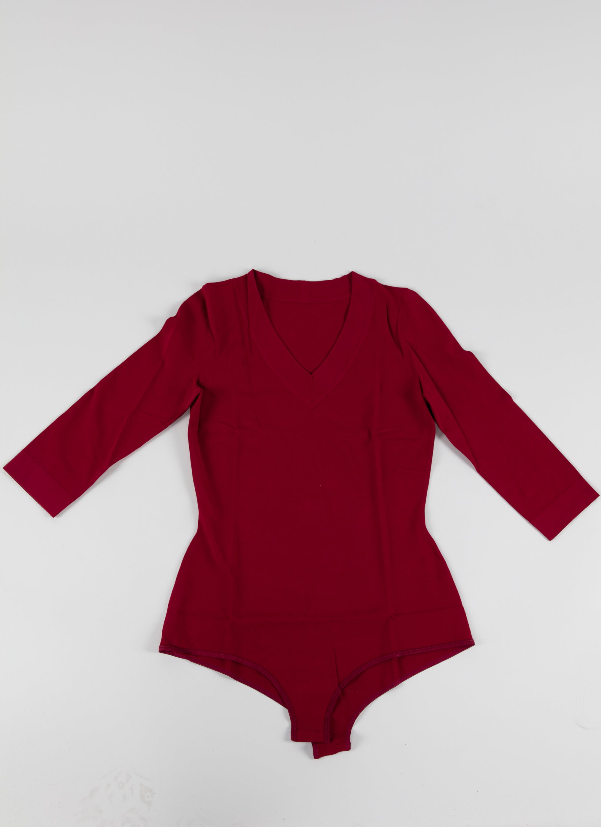 3/4 sleeve v-neck bodysuit - Magenta