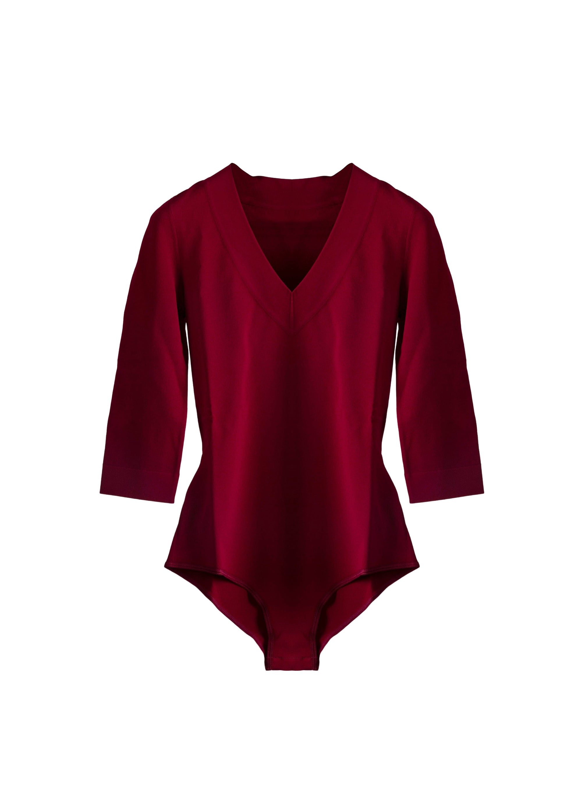 3/4 sleeve v-neck bodysuit - Magenta