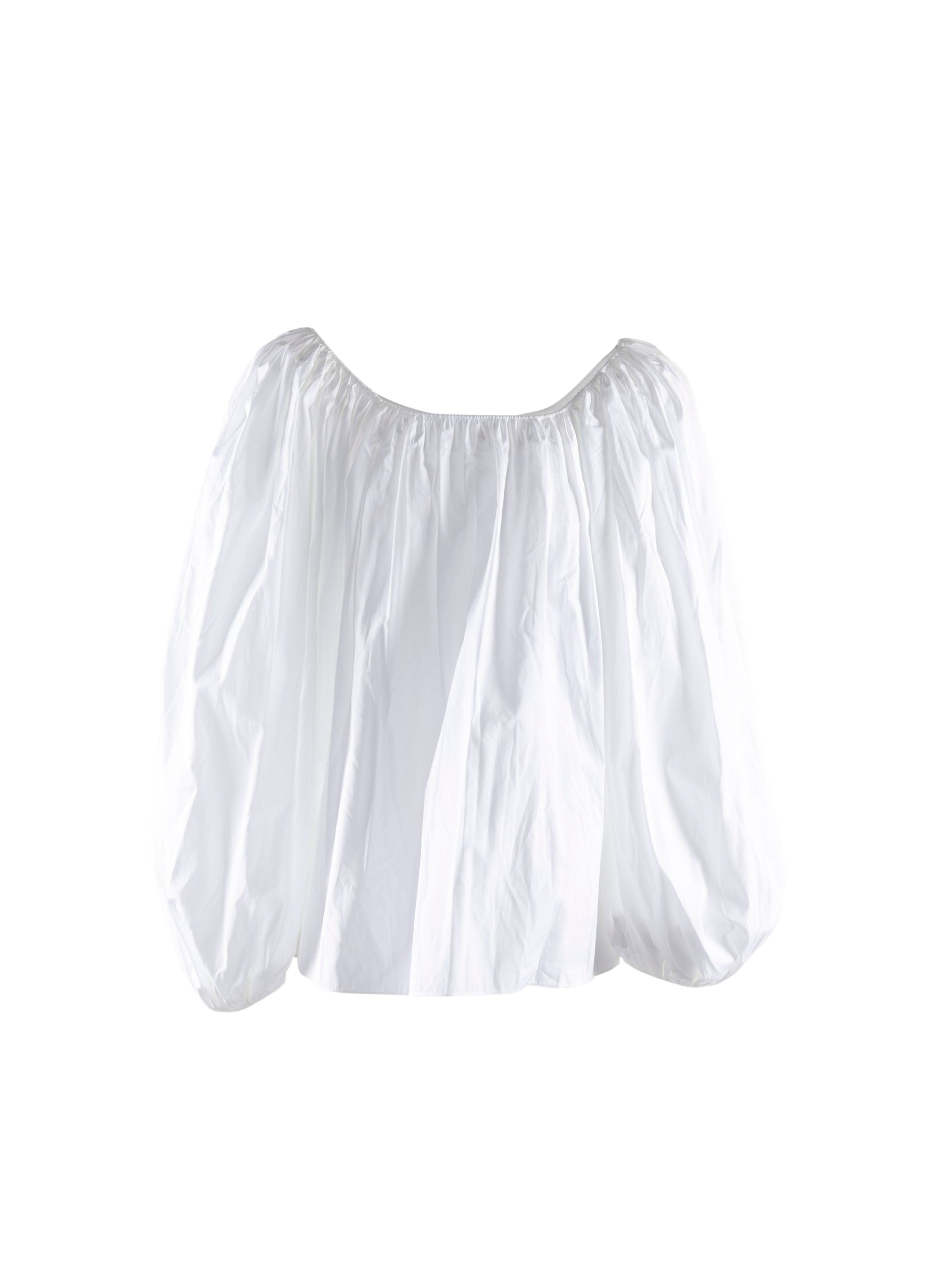 Loose blouse with puffed sleeves - White