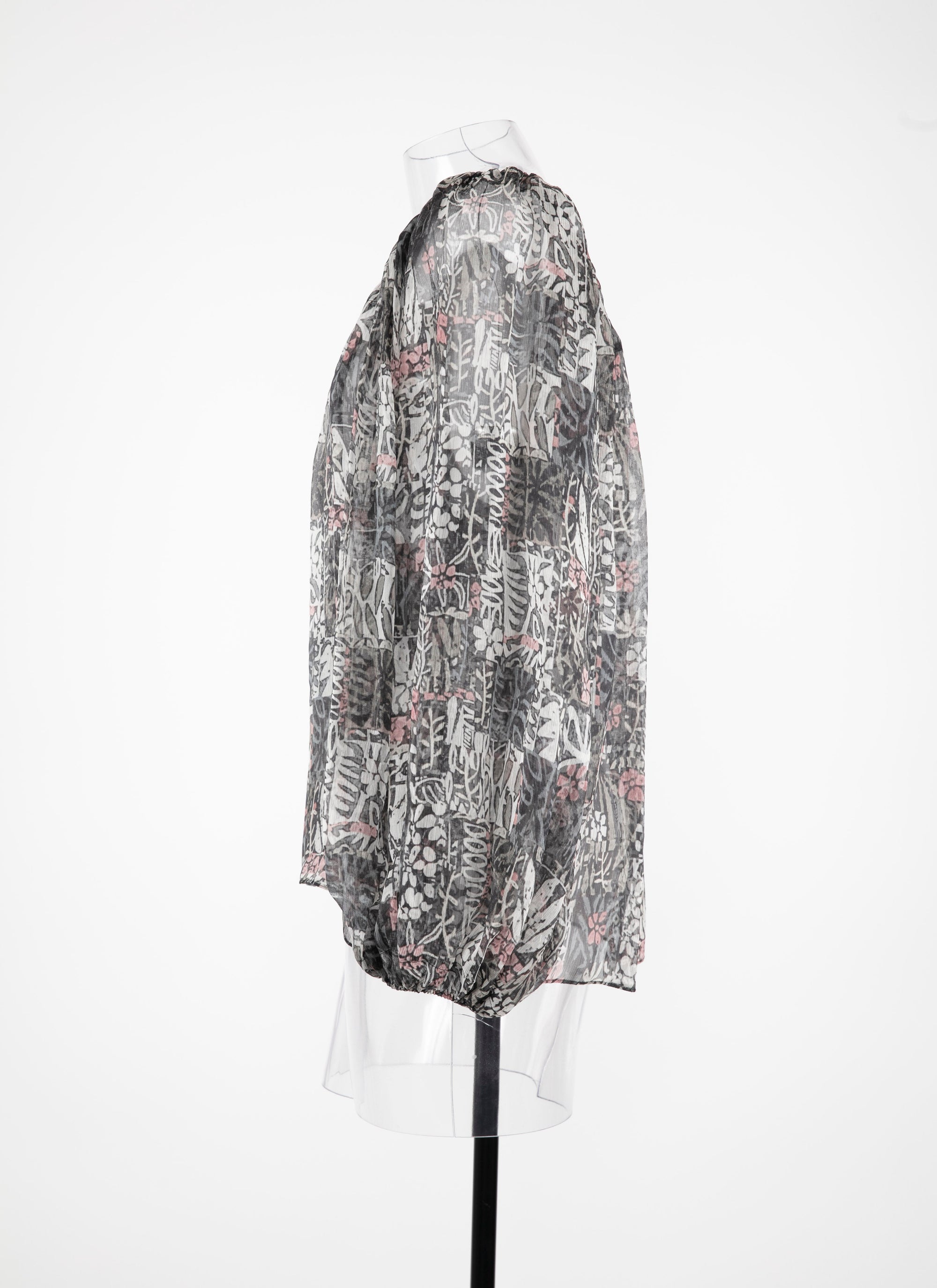 Loose-fitting blouse with pleated texture - Multicolour