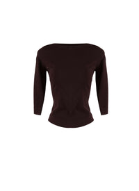 3/4 sleeve knitted jumper - Dark Brown