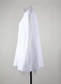 Long sleeve flowing top - White