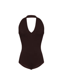 Halter bodysuit - Dark Brown