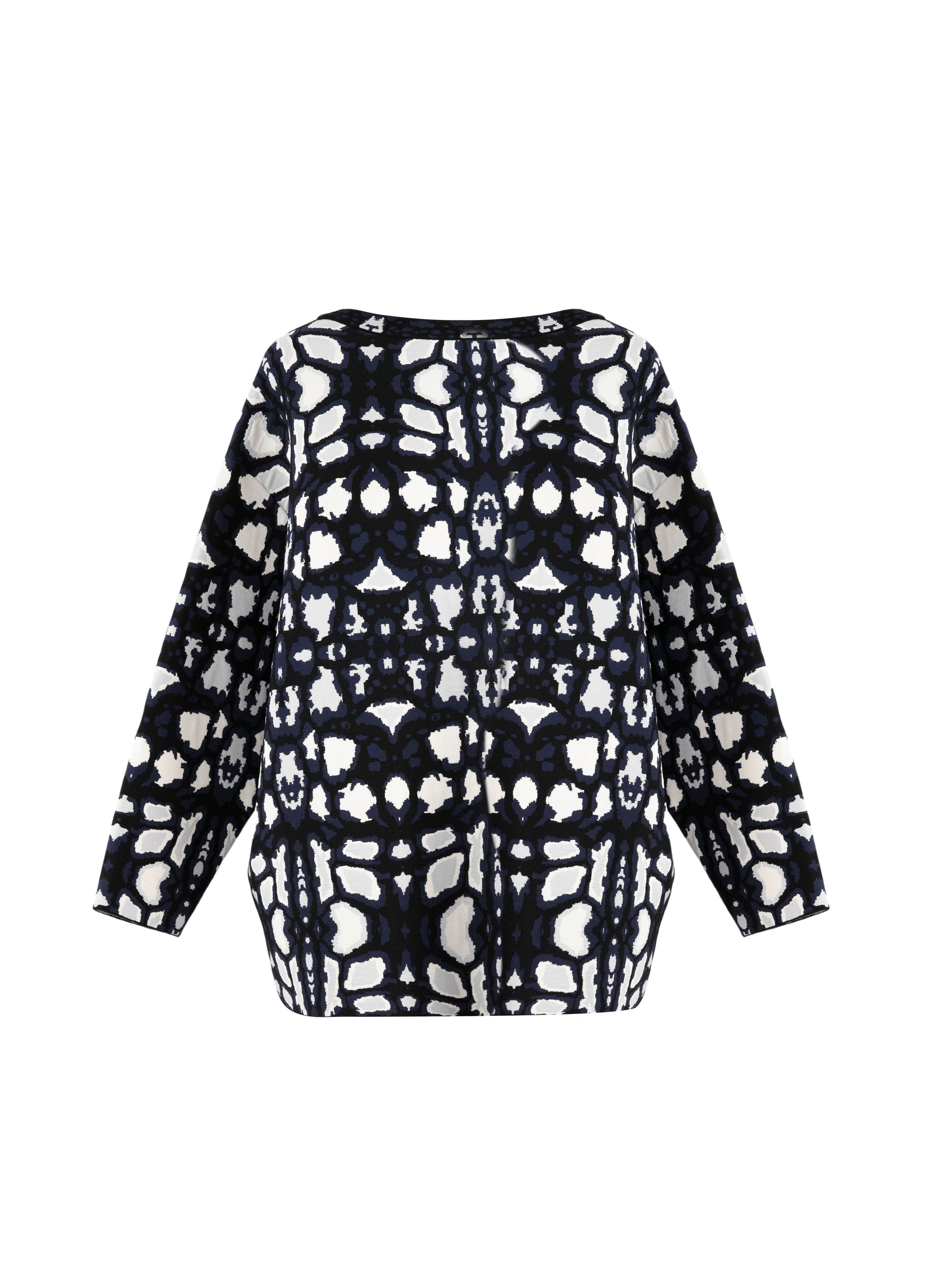 Pull oversize à motif guépard en maille - Bleu