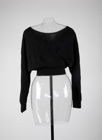 Iconic knitted bat-sleeve jumper - Black intense