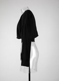 Iconic knitted bat-sleeve jumper - Black intense