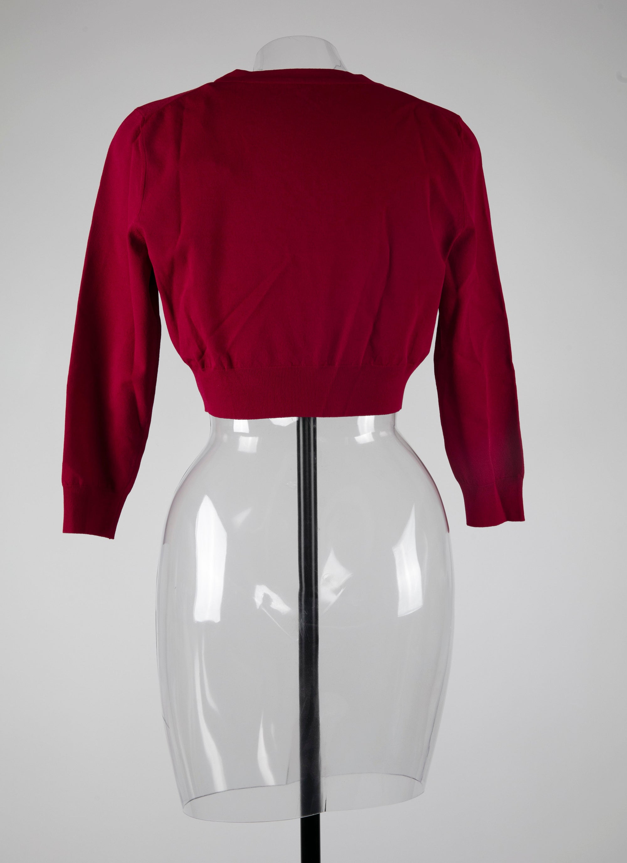 Long-sleeved knitted cardigan - Magenta