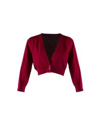 Long-sleeved knitted cardigan - Magenta