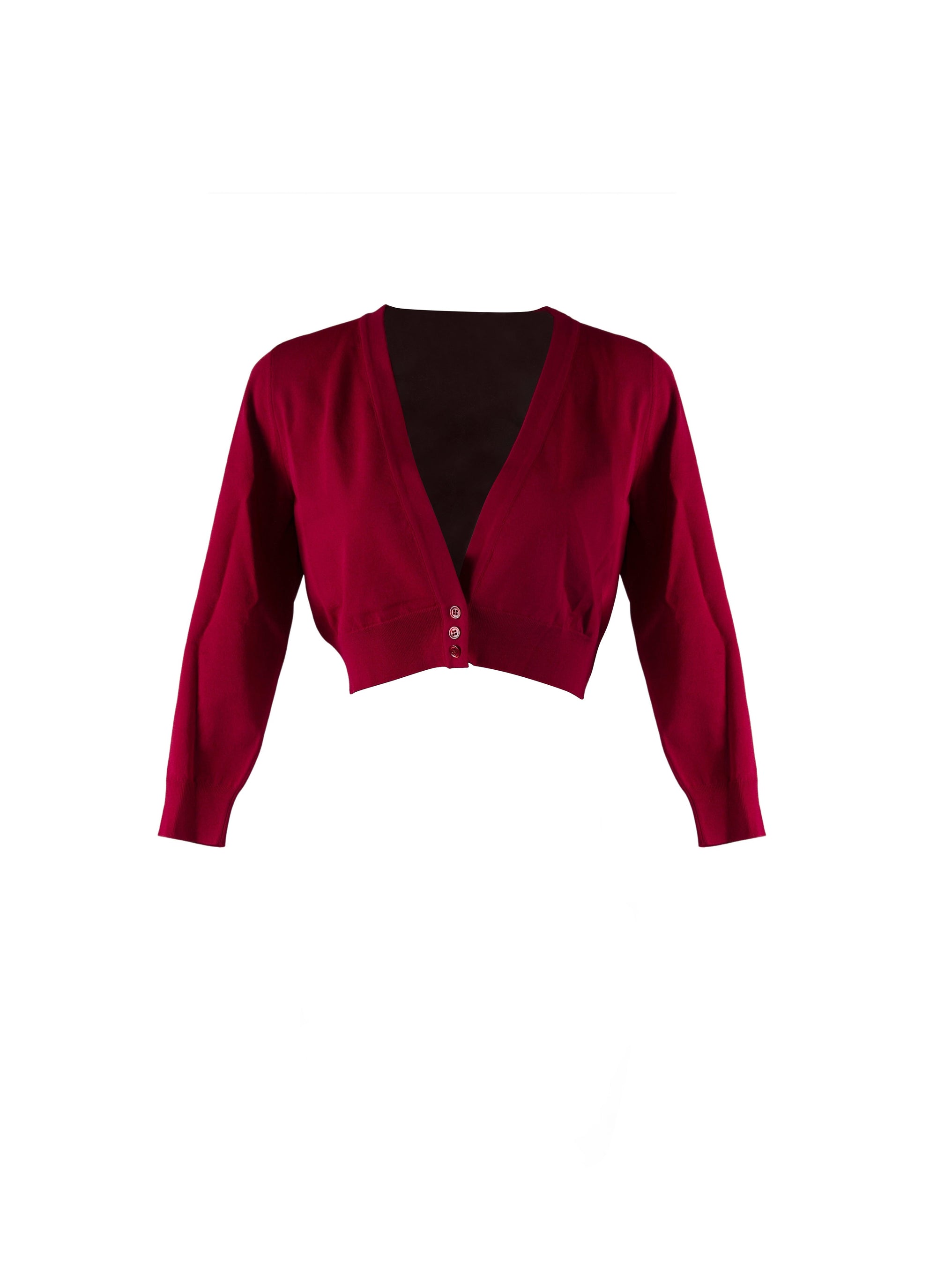 Long-sleeved knitted cardigan - Magenta