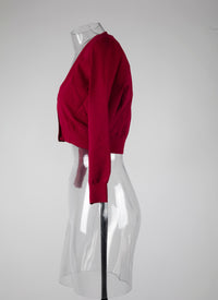 Long-sleeved knitted cardigan - Magenta
