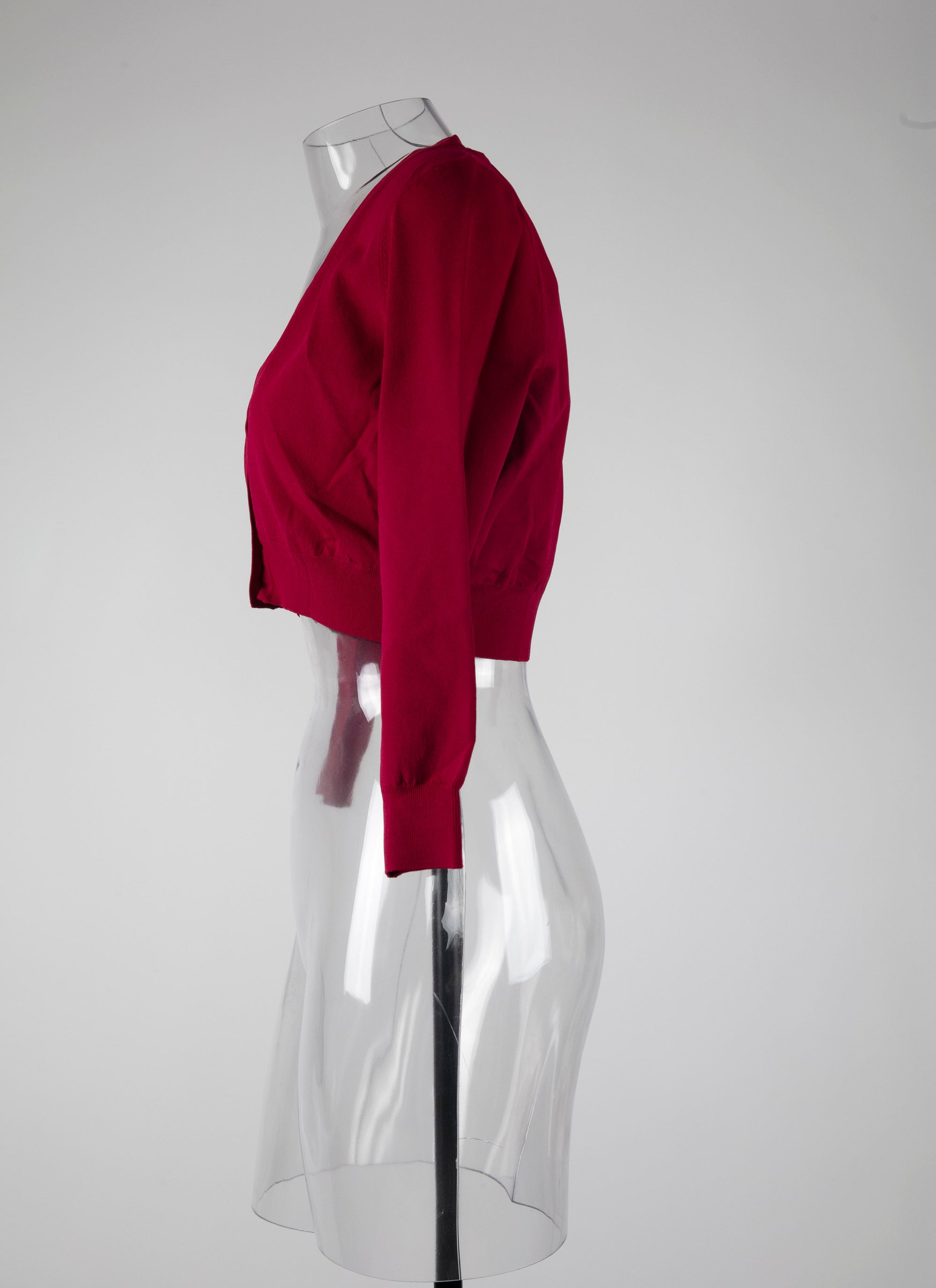 Long-sleeved knitted cardigan - Magenta
