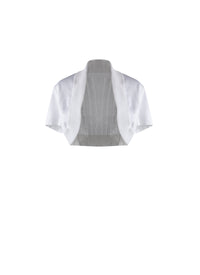 Psyche knitted short-sleeved bolero - White