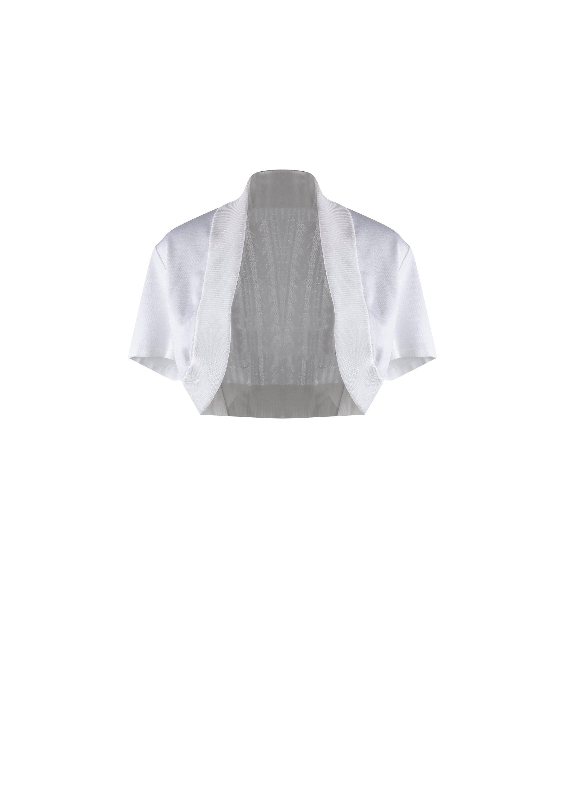 Psyche knitted short-sleeved bolero - White