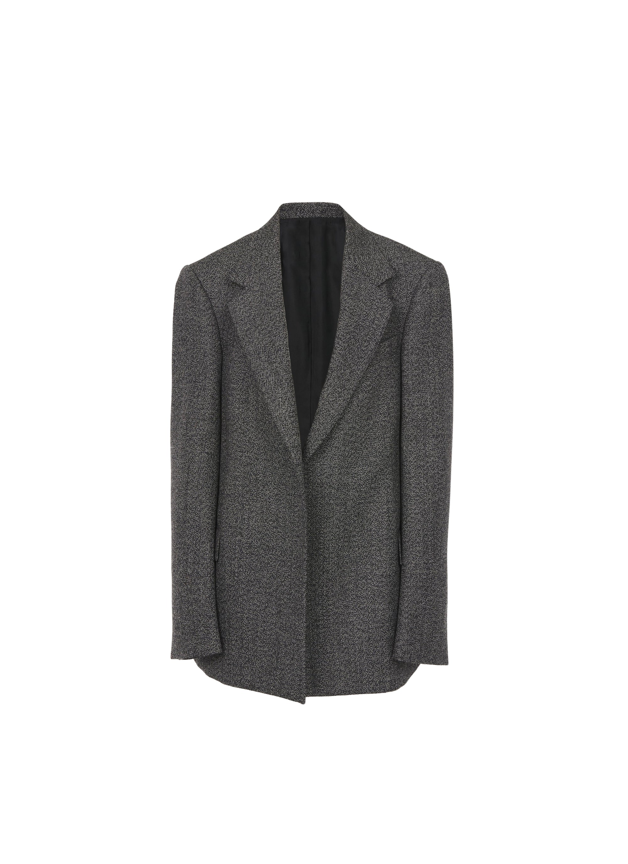 Veste à double boutonnage en laine - Gris chiné