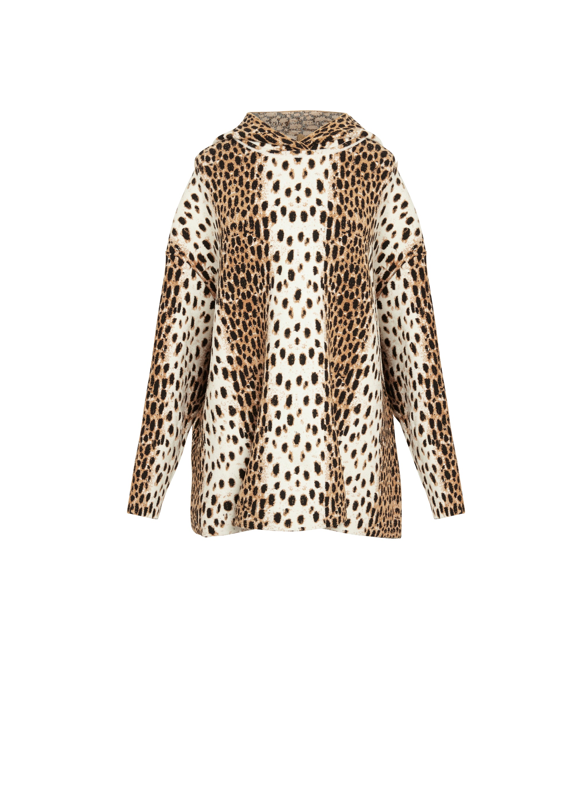 Pull à motif guépard en maille - Beige Clair