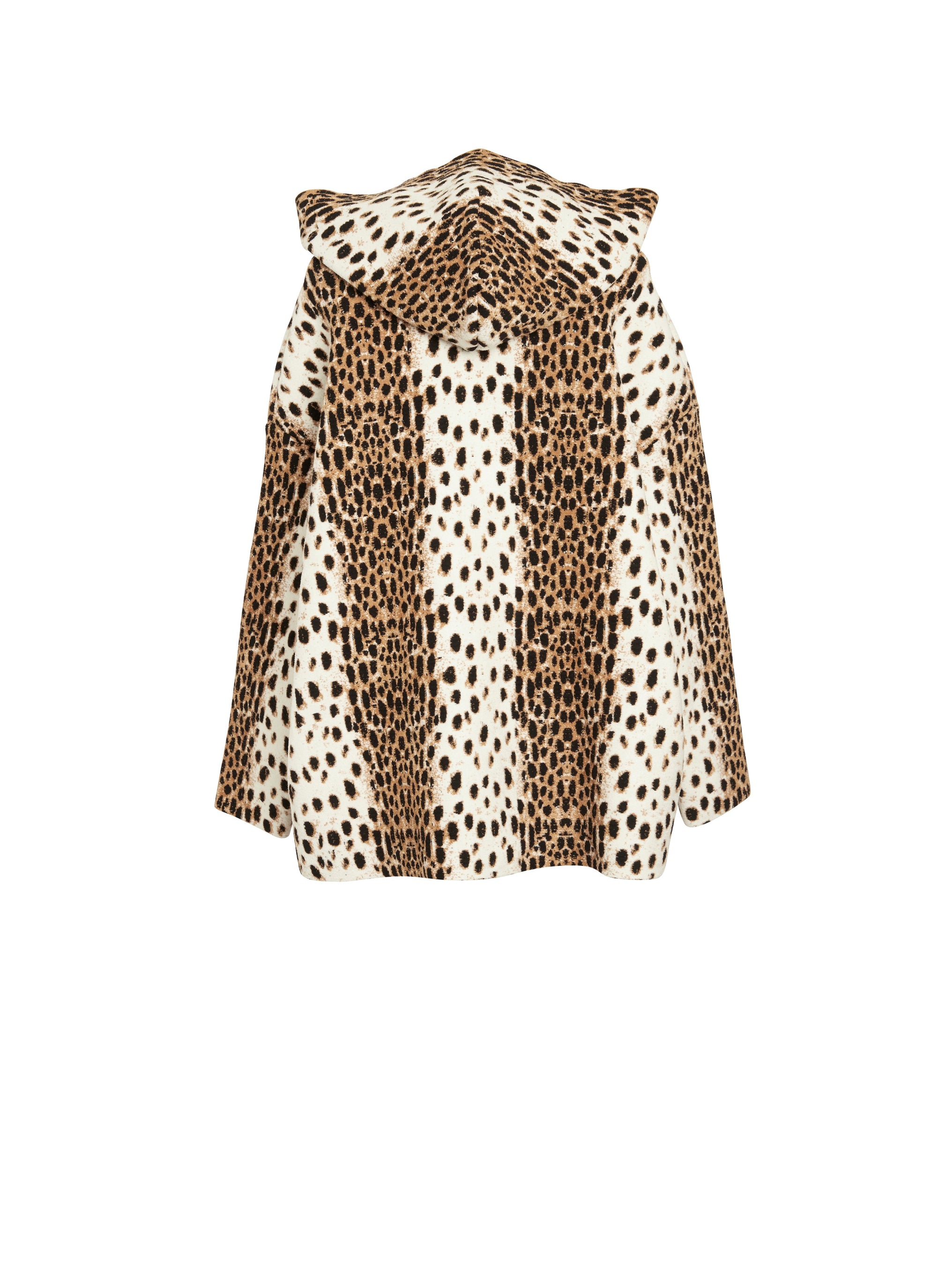 Cheetah jumper with knitted hood - Light Beige