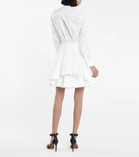 Fitted and pleated shirt in Japanese poplin - White