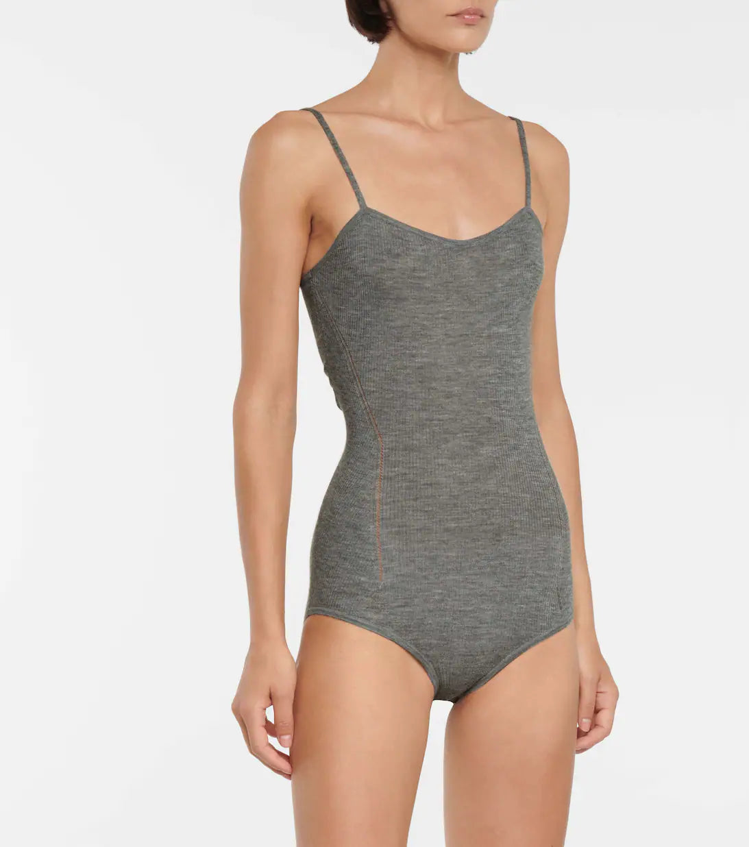 Body sans manches à bretelles en cachemire - Gris Chine
