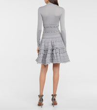 Robe crinoline courte en laine - Gris