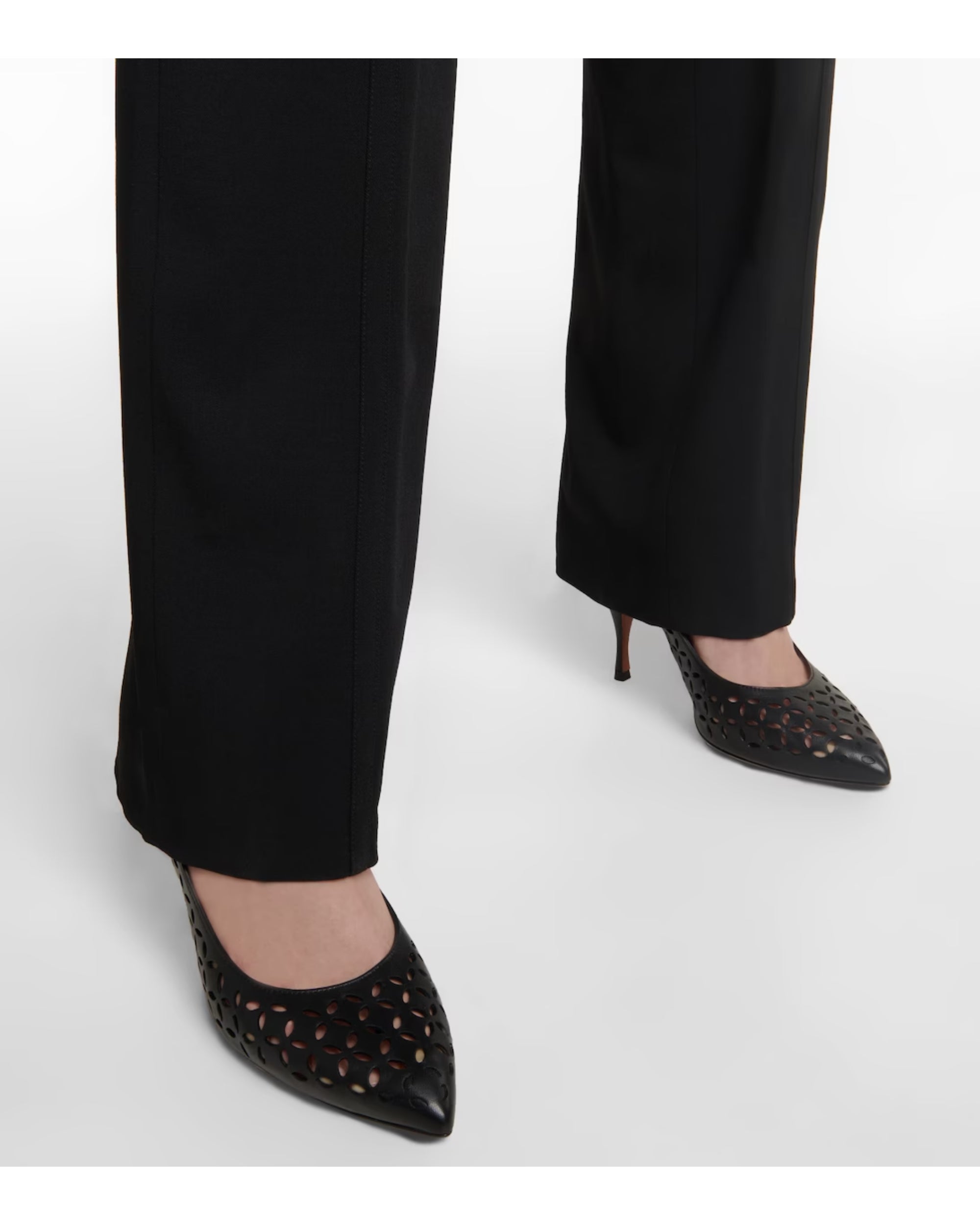 Escarpins 90 in perforated leather - Black