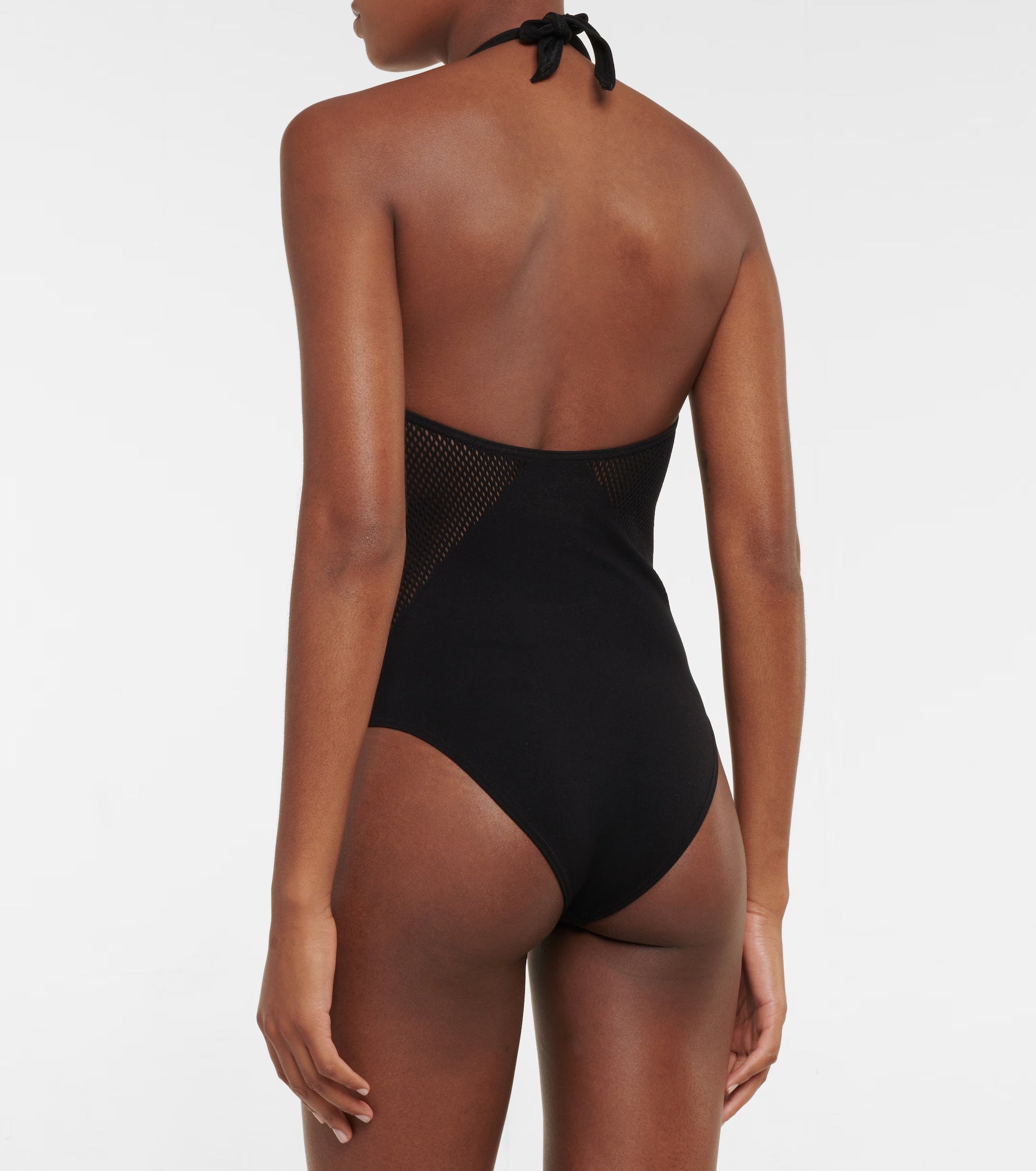 Maillot de bain une pièce dos nu sans coutures - Brun foncé